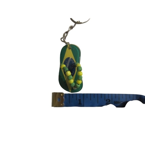 Brazil Flag Country Shape Flip Flop Beaded Souvenir Keychains - Picture 11 of 11